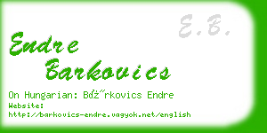 endre barkovics business card